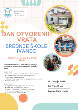 Osma&scaron;i i roditelji, dođite na Dan otvorenih vrata Srednje &scaron;kole Ivanec!